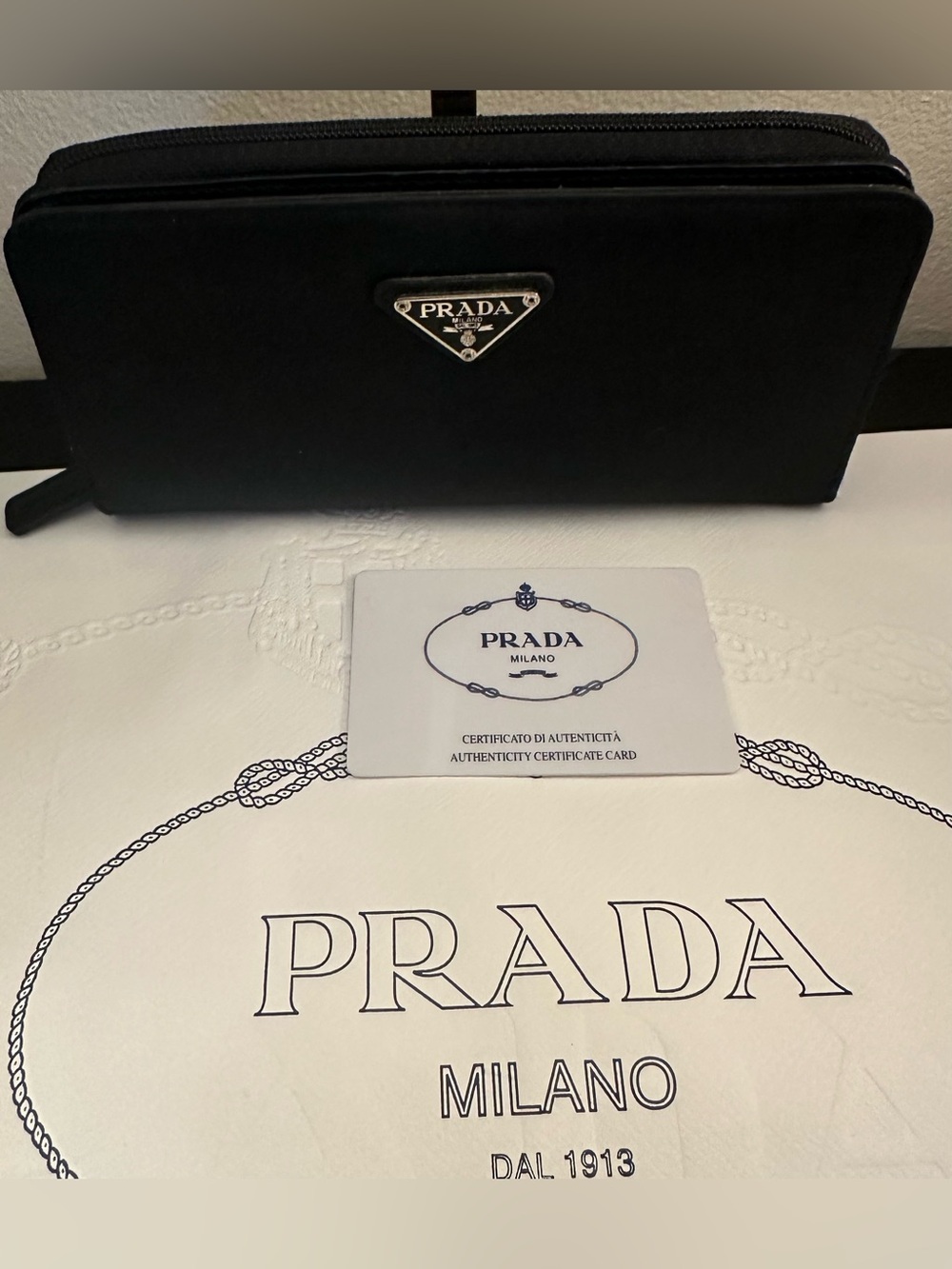 Prada black nylon and leather zippy and snap wallet - Picture 6 of 9